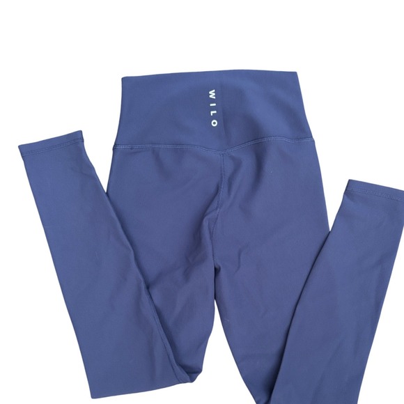 Wilo The Label Pants - WILO Ribbed High Waist Leggings Blue Athleisure Workout Pants Size‎ S